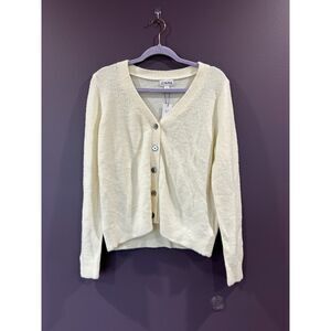 NWT The Drop Button Front Cardigan Cream Size Large